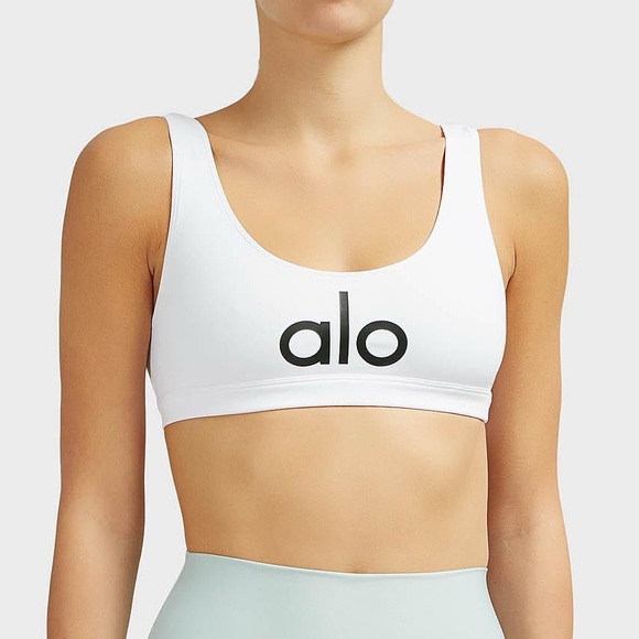 Alo Yoga Ambient Sports Bra - White - Picture 1 of 4